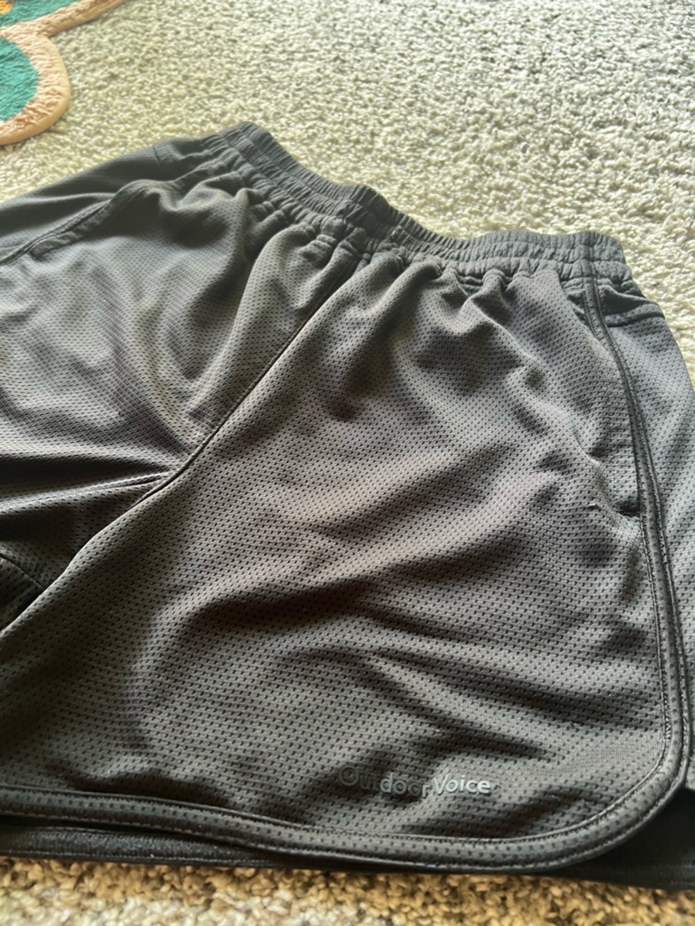 Outdoor Voices Black Women's Athletic Mesh Shorts